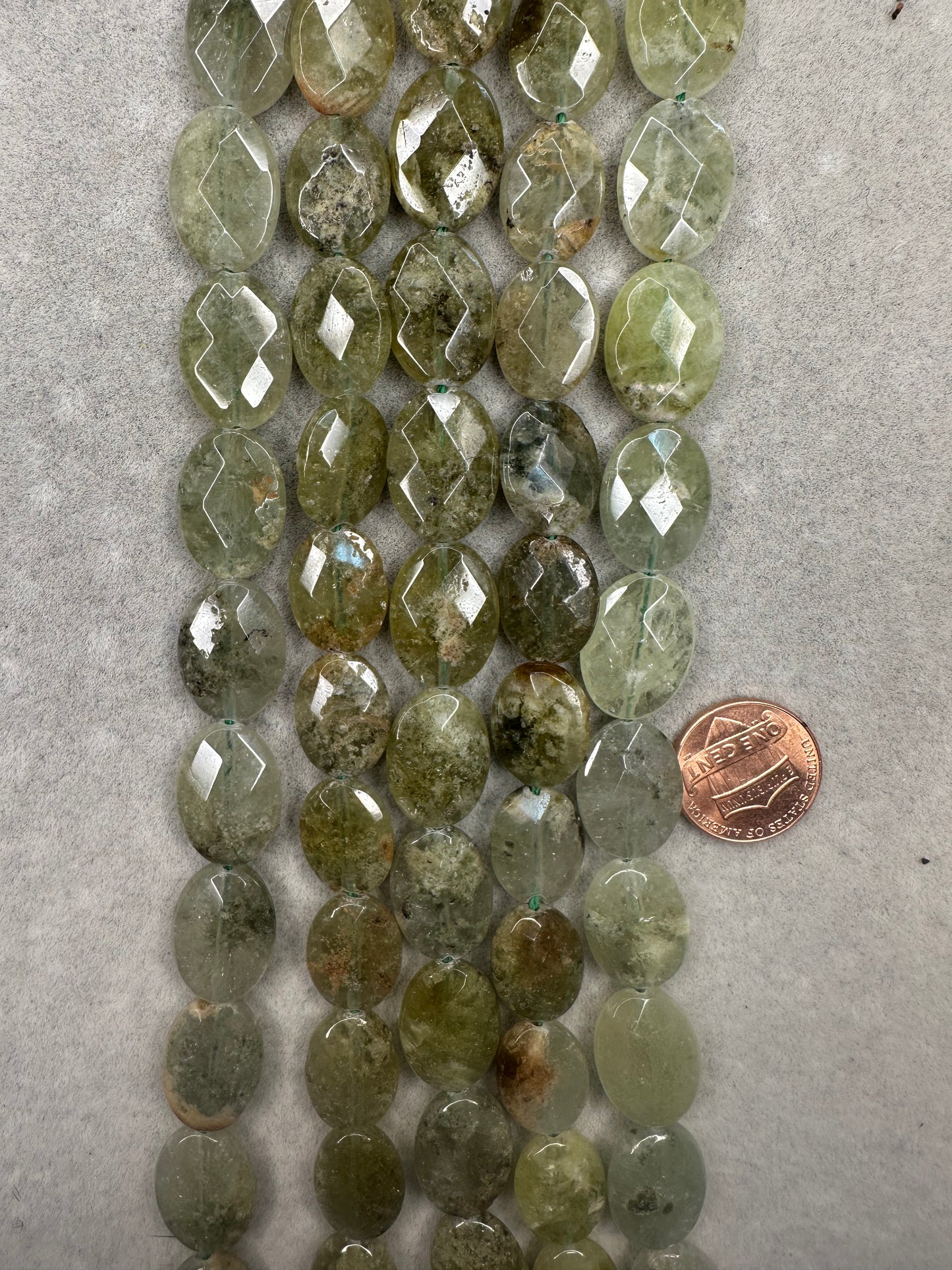 green garnet faceted 13mmx18mm 15.5"strand