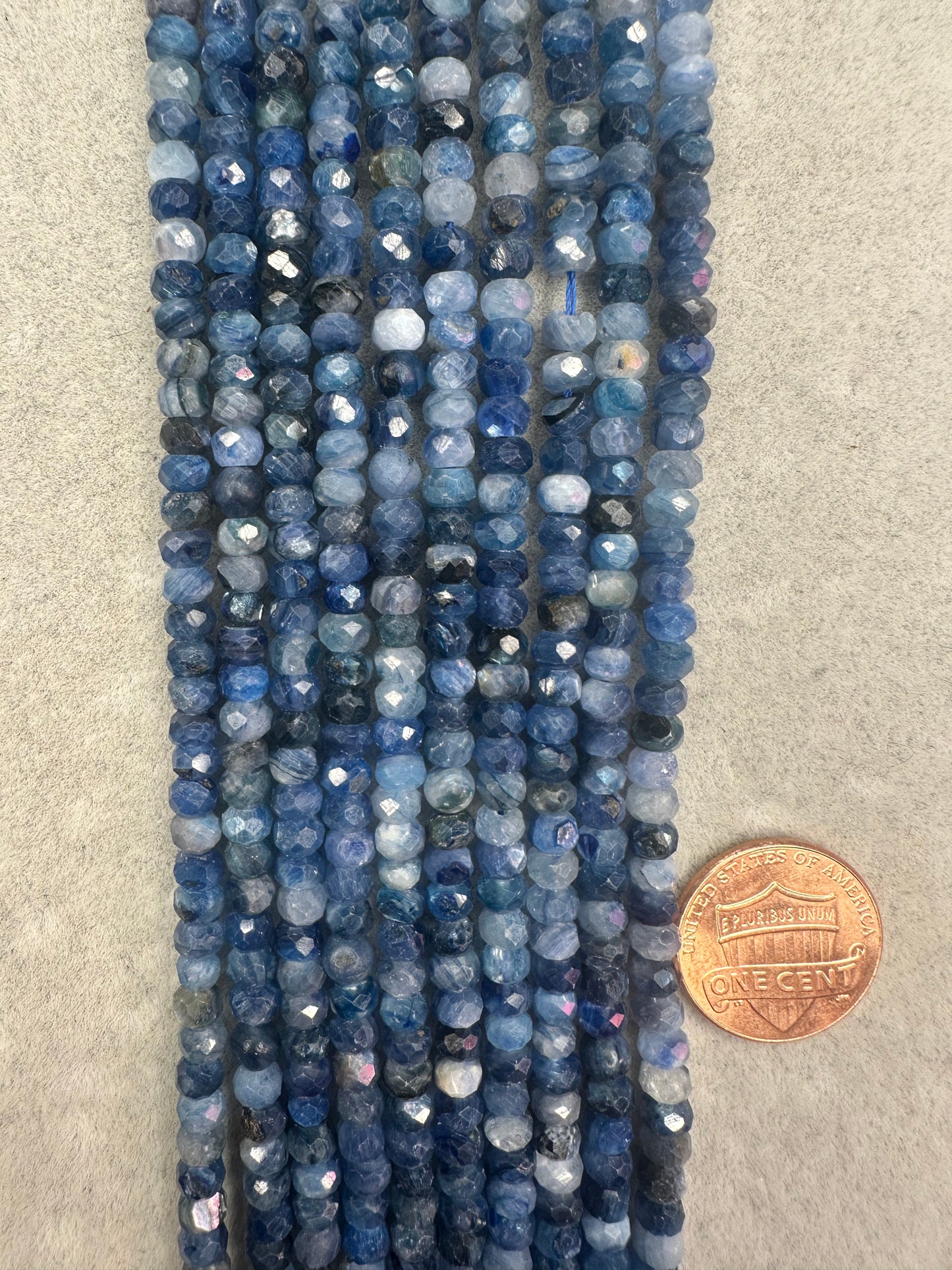 kyanite rondelle facted 3mmx5mm 16"strand