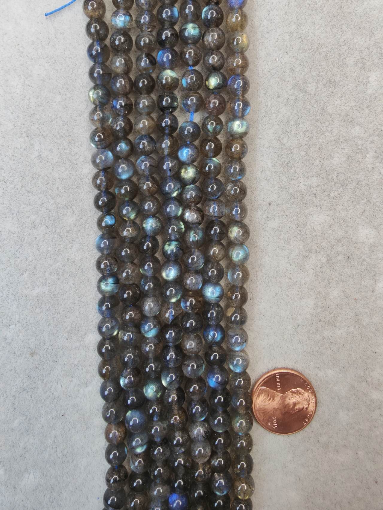 labradorite 6.5mm round AAA grade 16"strand