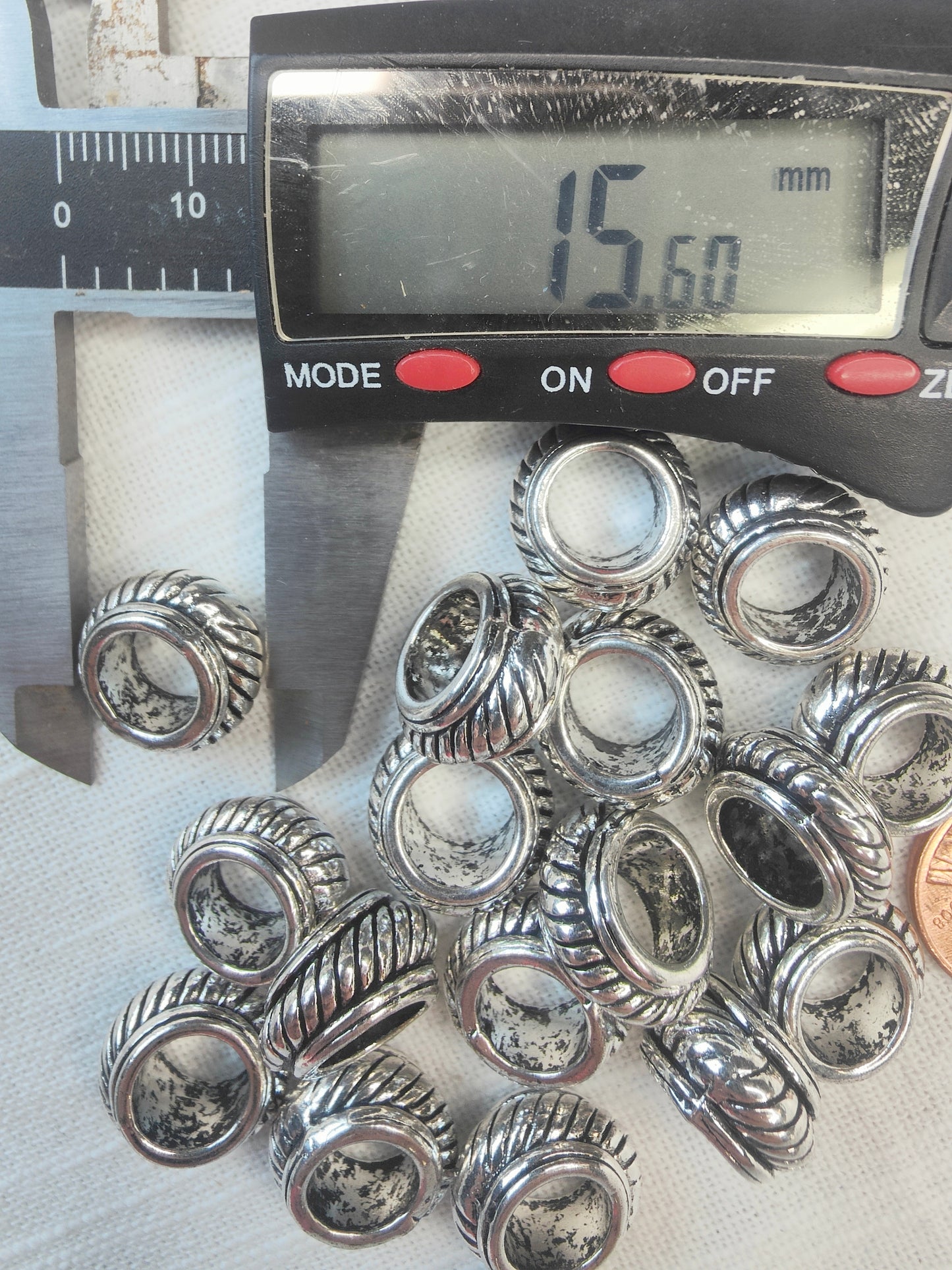 Pewter Big Hole Spacer Bead B311