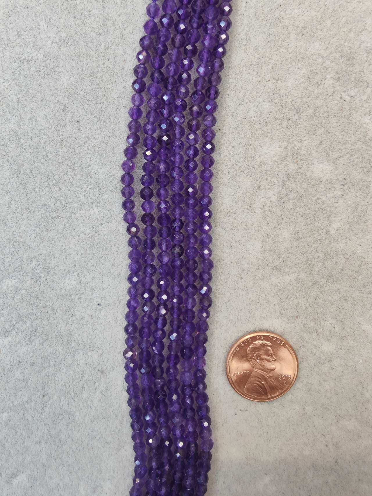 amethyst round shape AAA grade faeted  3mm 16"strand