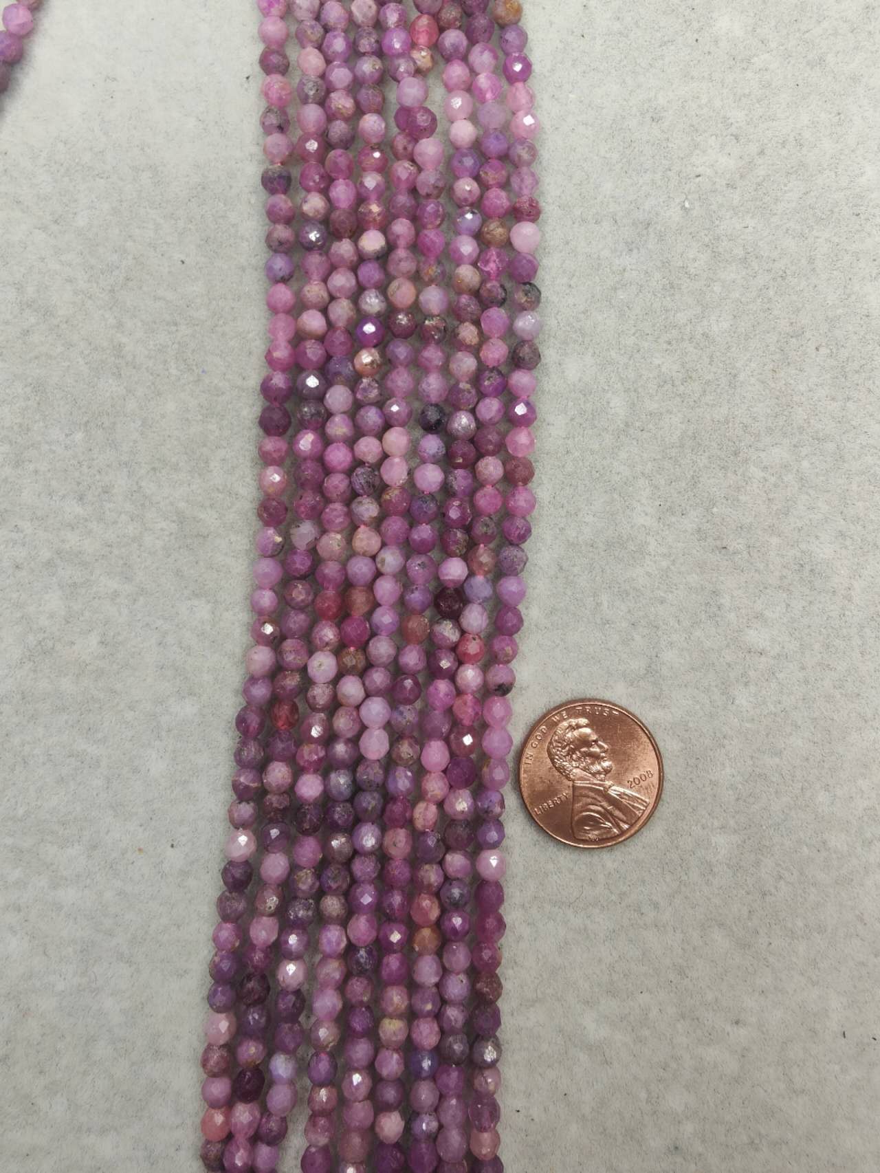 ruby 4mm round faceted 16"strand