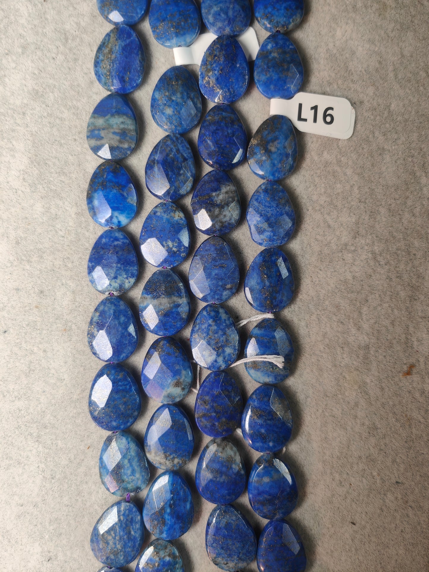 Lapis Lazuli teardrop  16mmx20mm faceted 16"strand