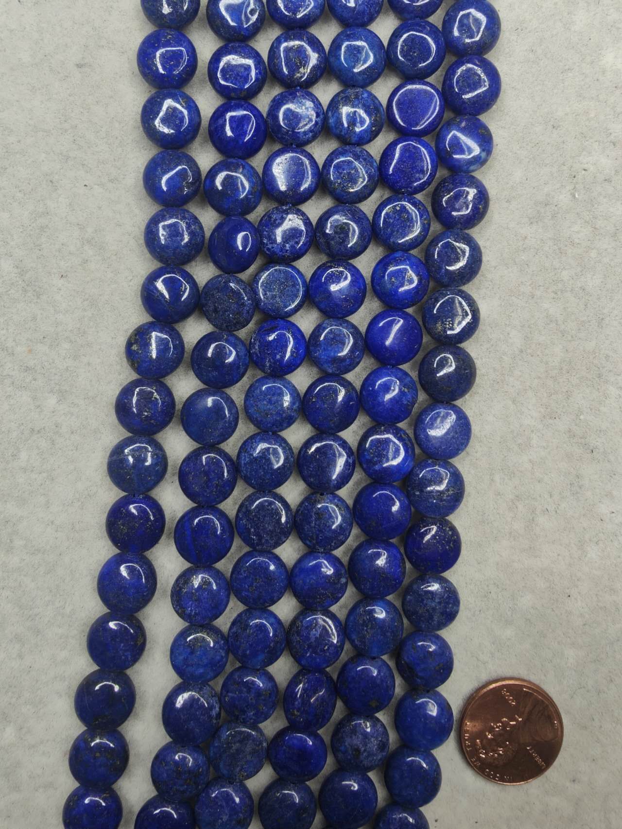 Lapis Lazuli coin shape 10mm 16"strand