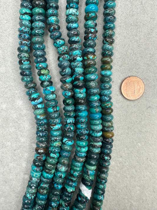 turquoise rondelle 6mmx 10mm