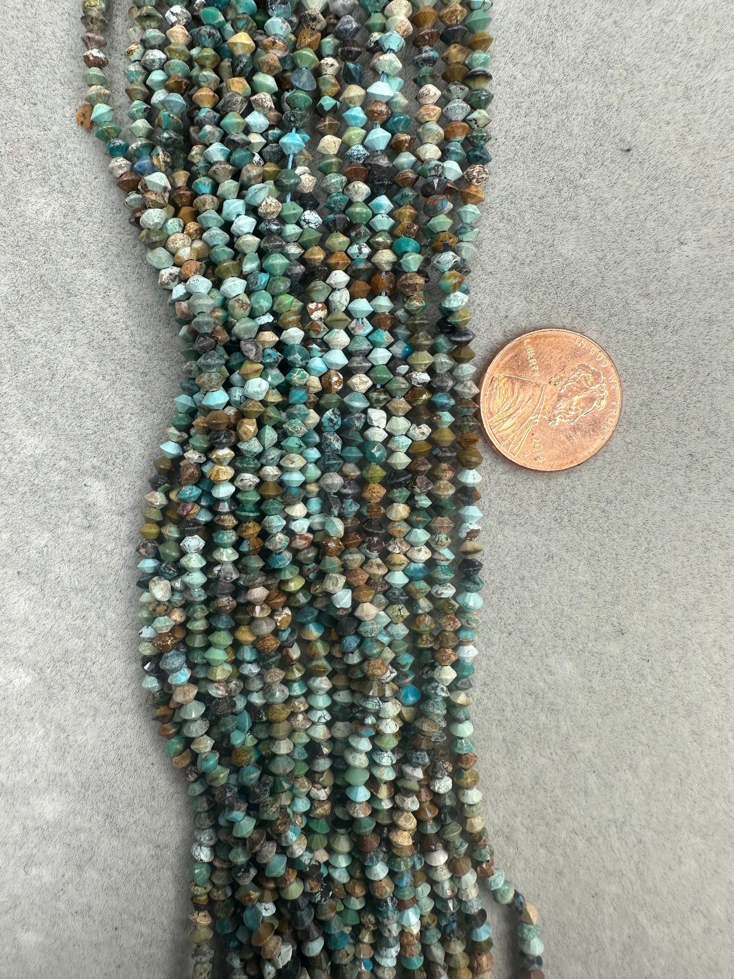 turquoise bicone shape 3.5mm 15" strand
