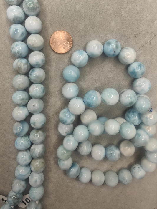 larimar 13mm round beads  103grams AA grade 15.5"strand