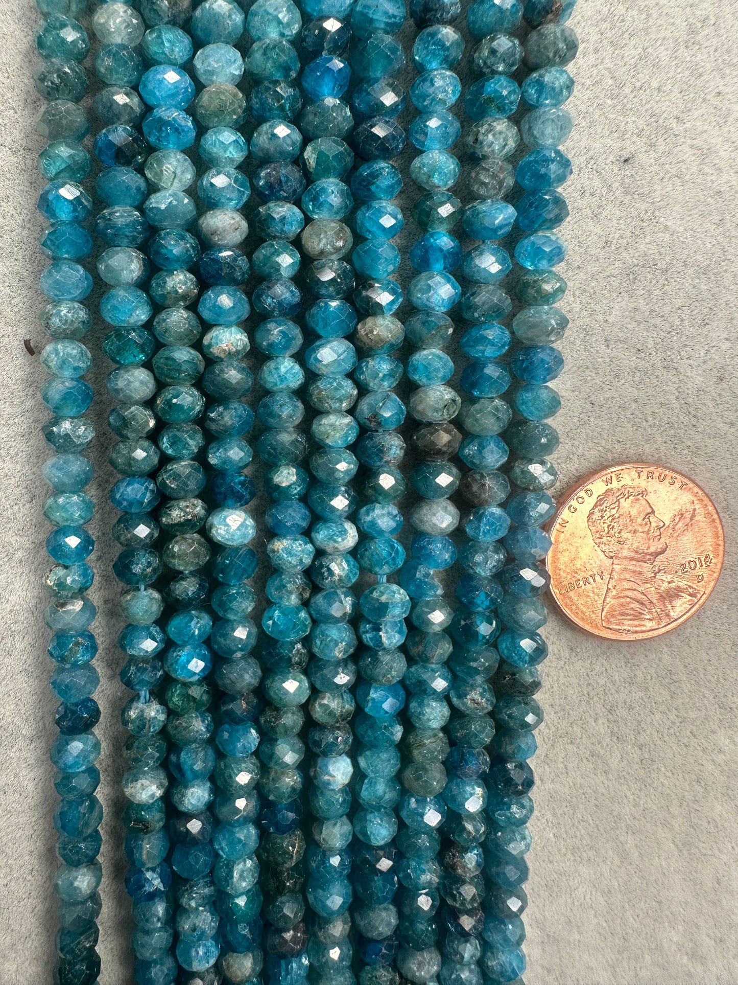 apatite rondelle 3mmx5mm faceted 15.5"strand