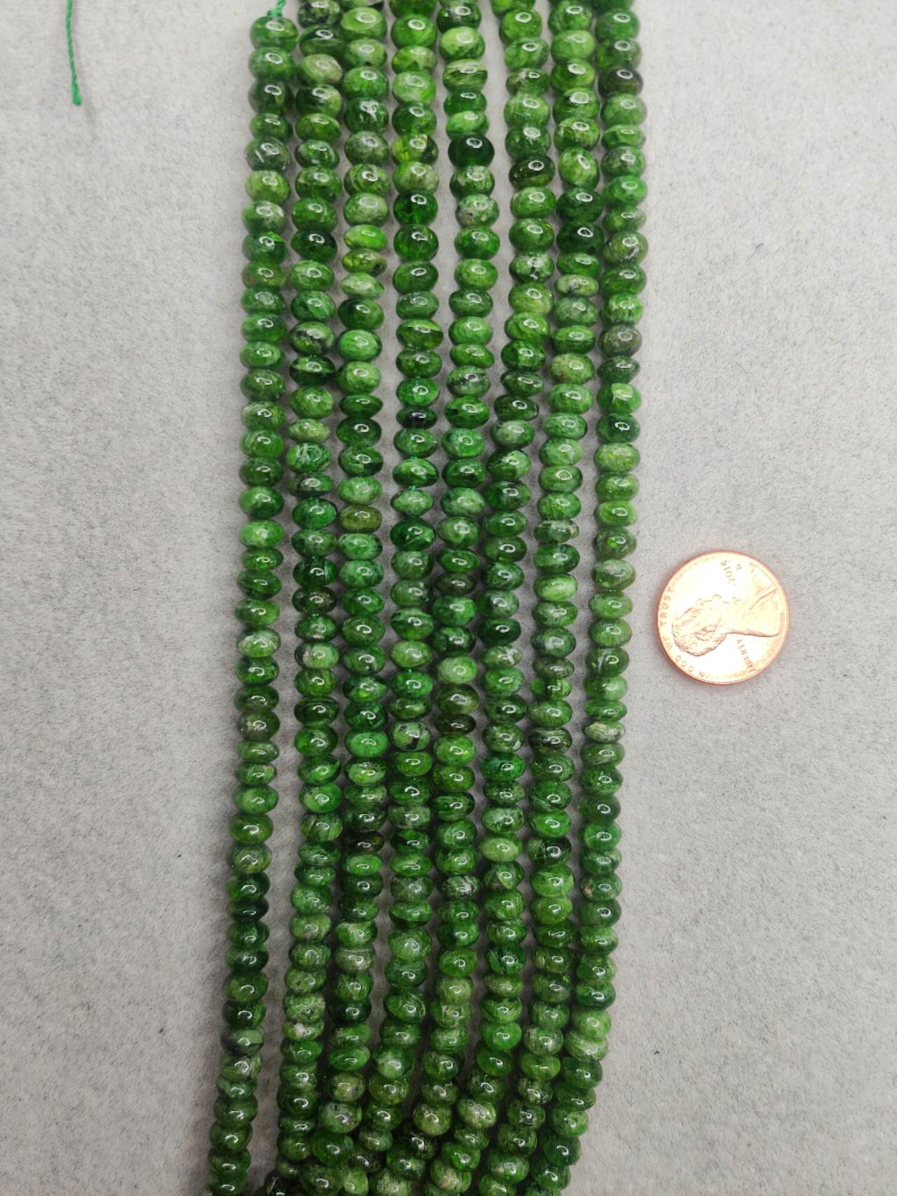 Chrome Diopside 4mm x 6.5mm rondelle beads 15.5"strand