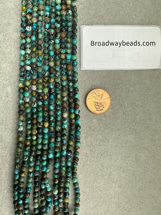 turquoise A grade round 15"strand 4mm