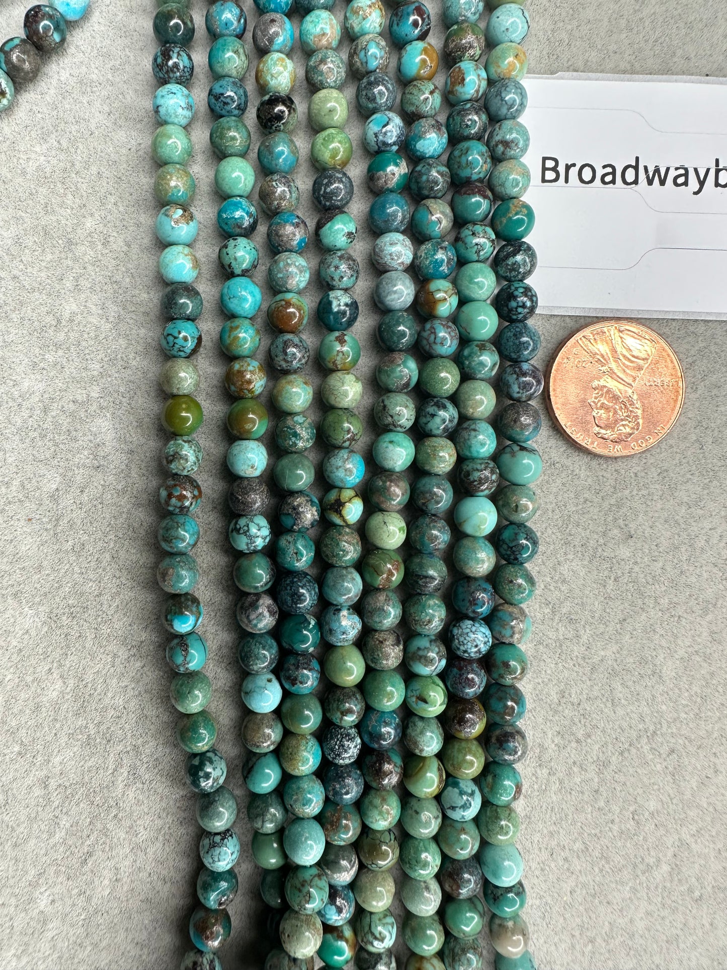 turquoise A grade round beads 15"strand 6mm