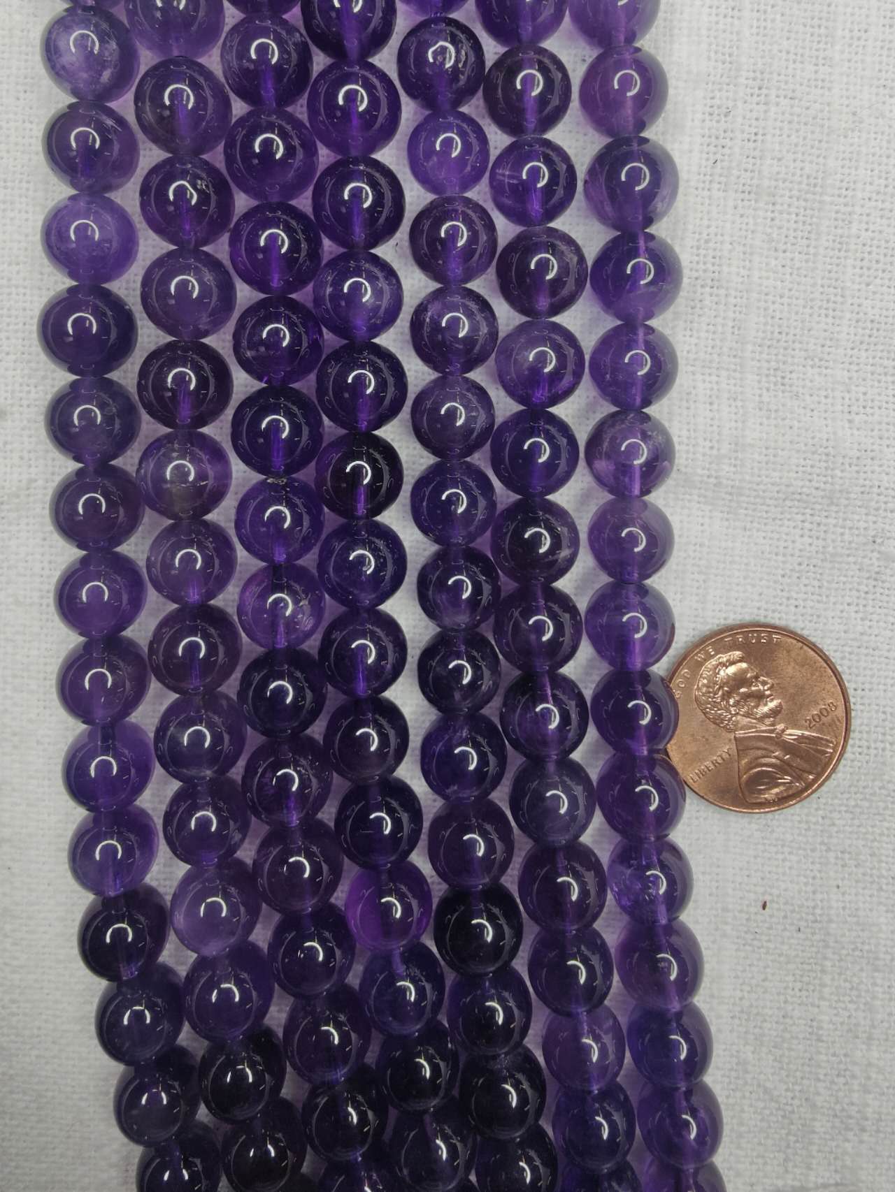 amethyst 8mm round beads AA grade 15.5"strand