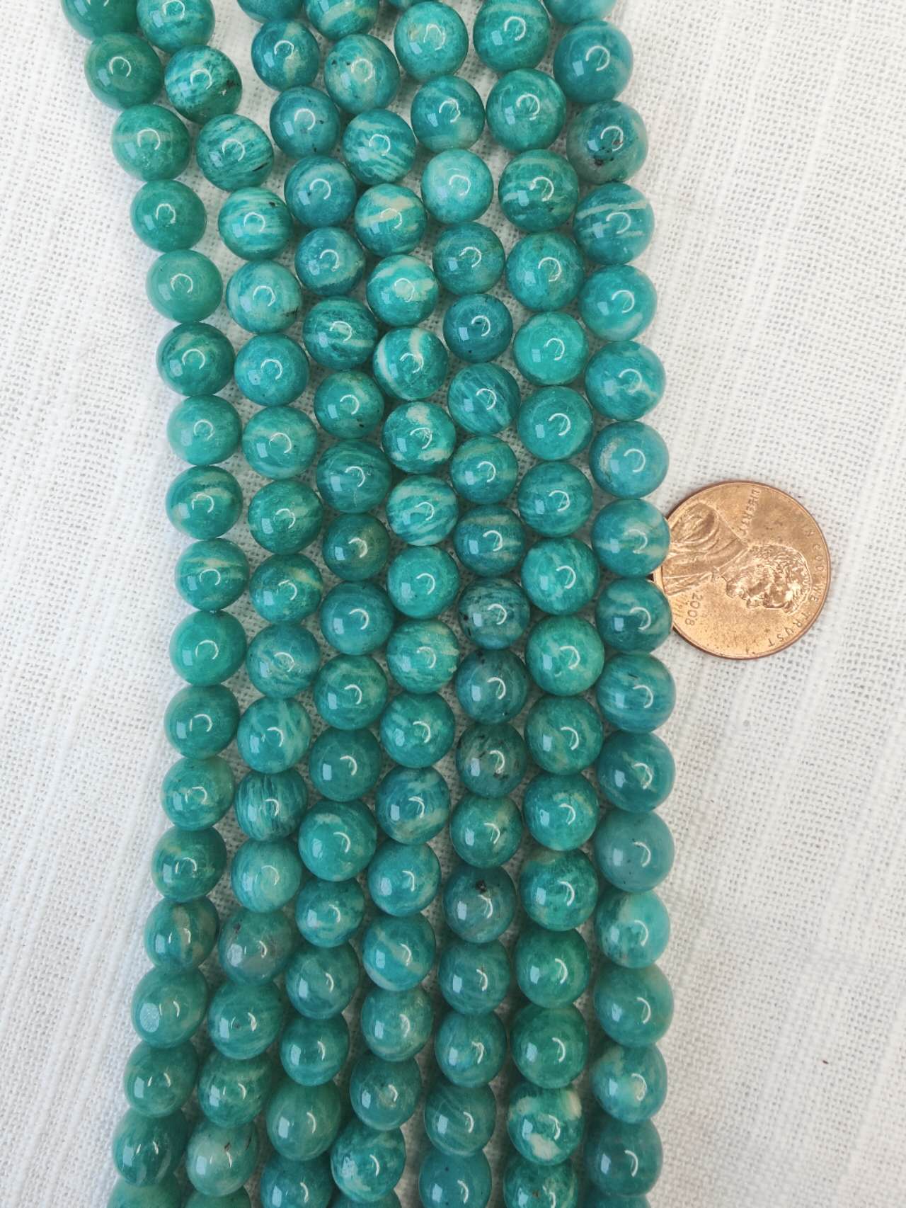 russian amazonite 8mm round beads AAA grade 15.5"strand