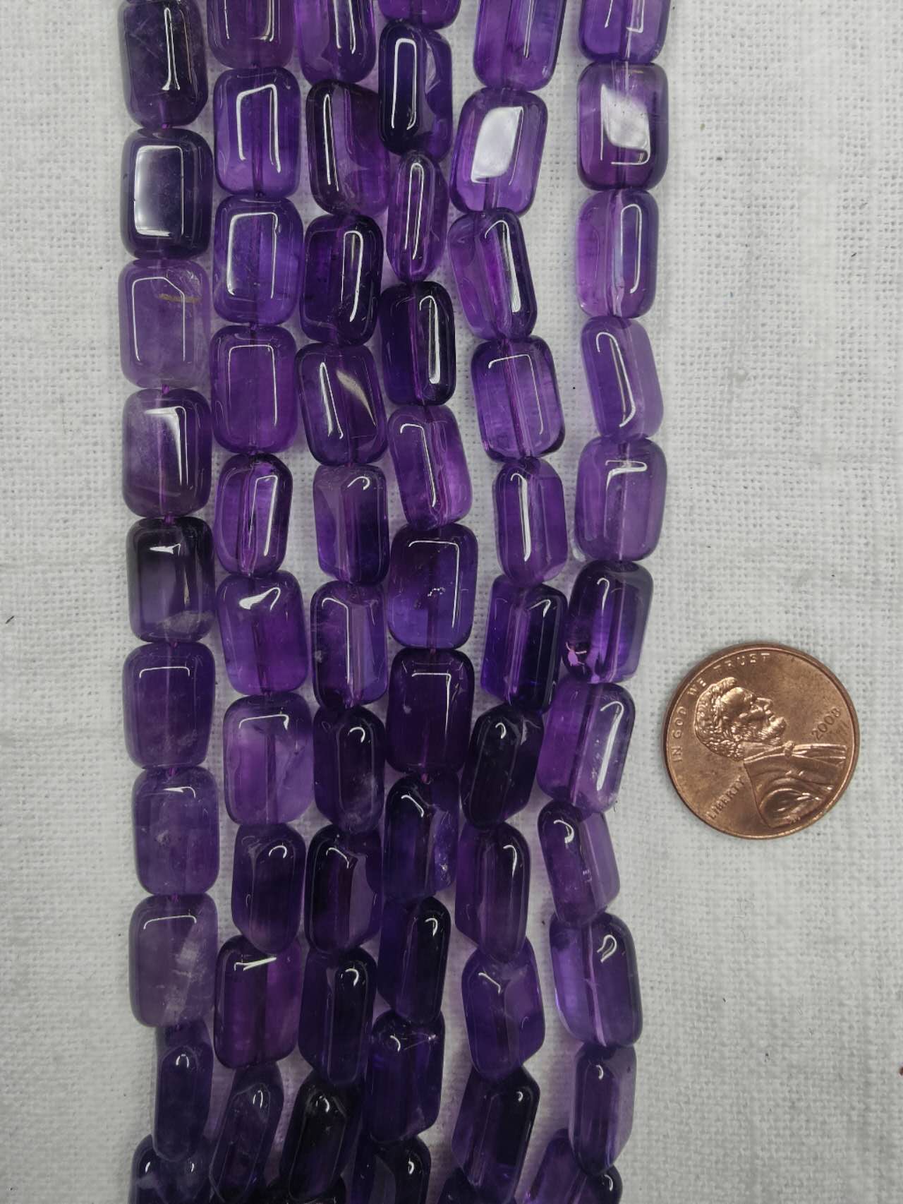 amethyst 8mmx12mm 5.5mm thickness rectangle shape AAA grade 15.5"strand