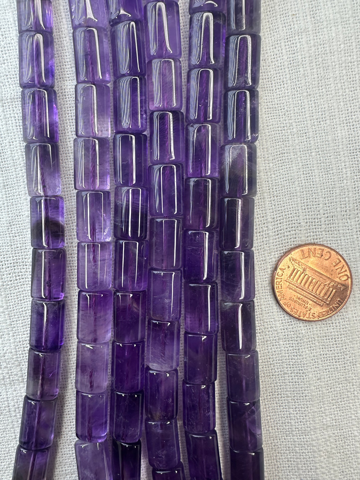 amethyst 8mmx12mm smooth rectangle shape AAA grade 15.5"strand