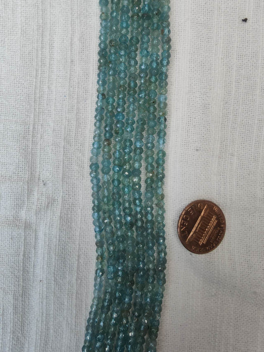 apatite 3mmx4mm faceted rondelle shape 15.5"strand