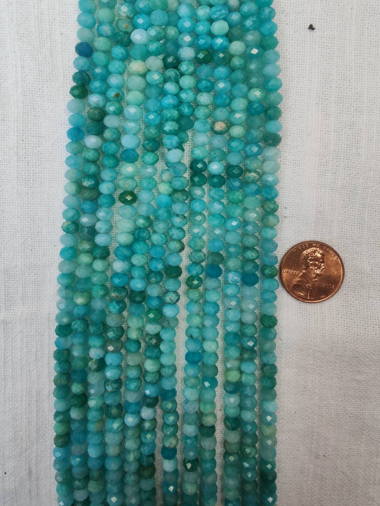 peruvian amazonite 3mmx5mm rondelle faceted 15.5"strand