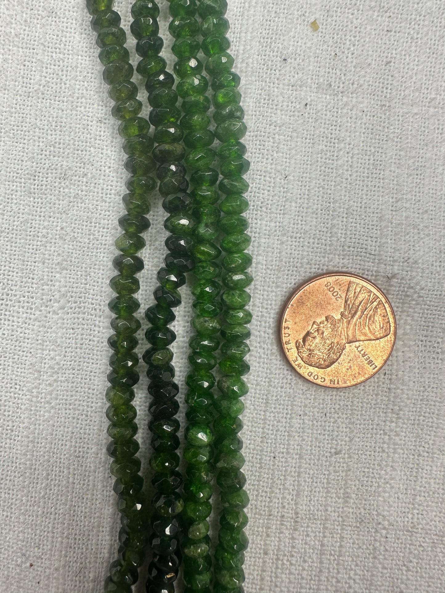 Chrome Diopside 5mm x 8mm rondelle faceted shape 15.5"strand