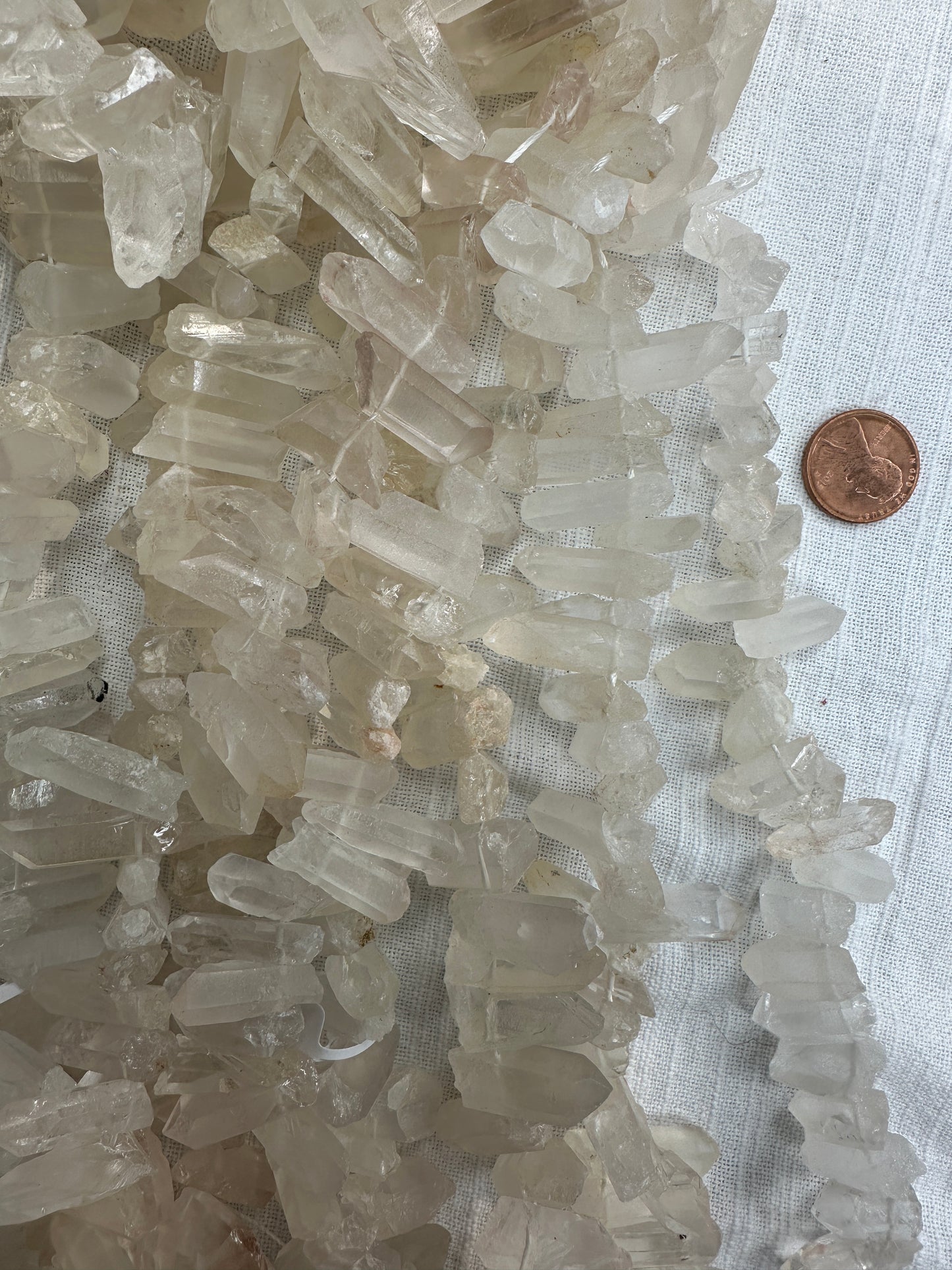 clear quartz tube top drill 8mmx25mm 16"strand