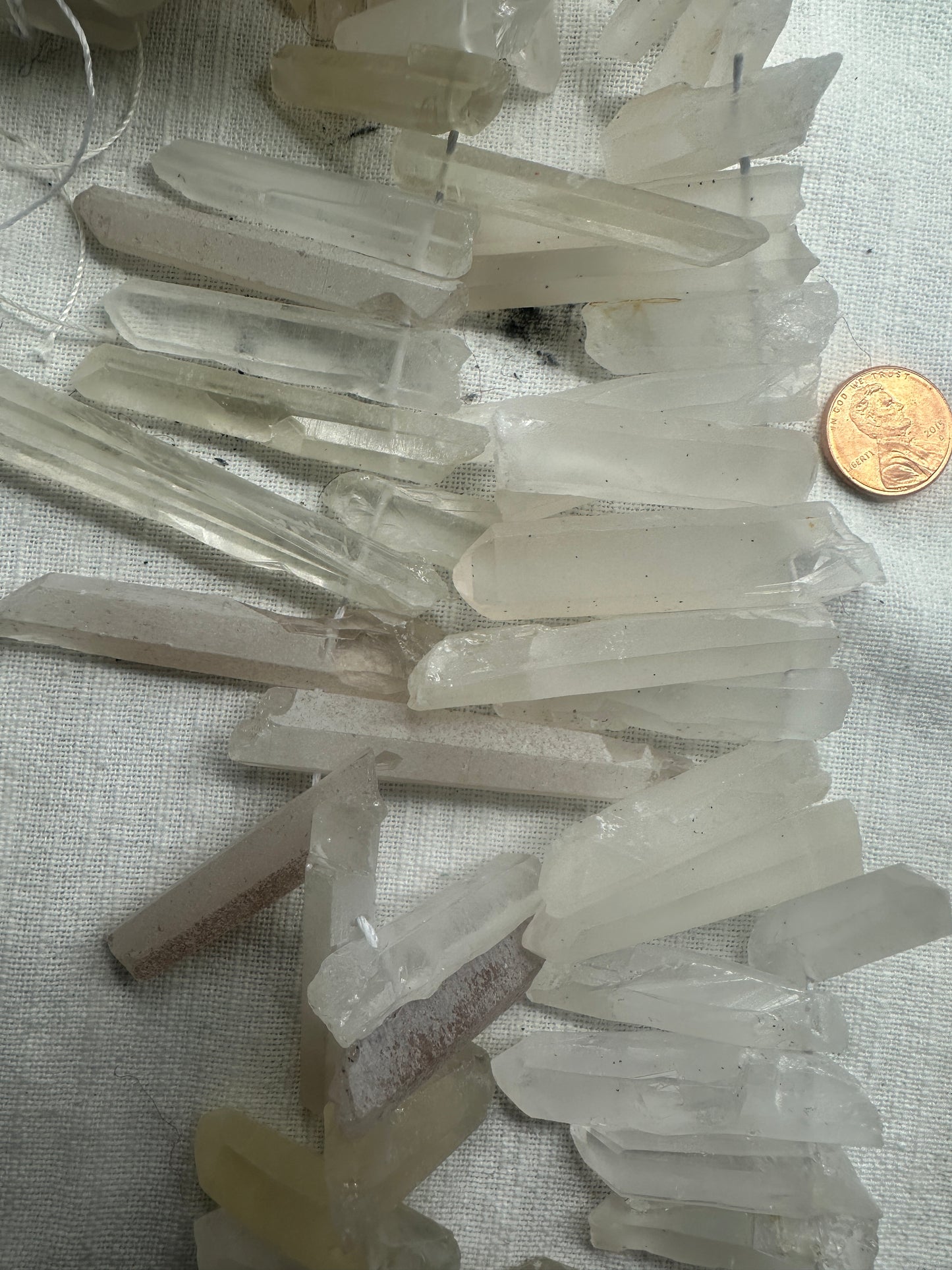 clear quartz tube top drill 8mmx35mm 16"strand