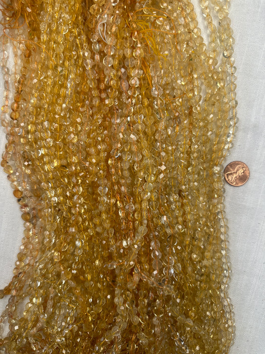 citrine 6.5mm 7mm 7.5mm 8mm heart shape faceted AAA grade 15.5"strand