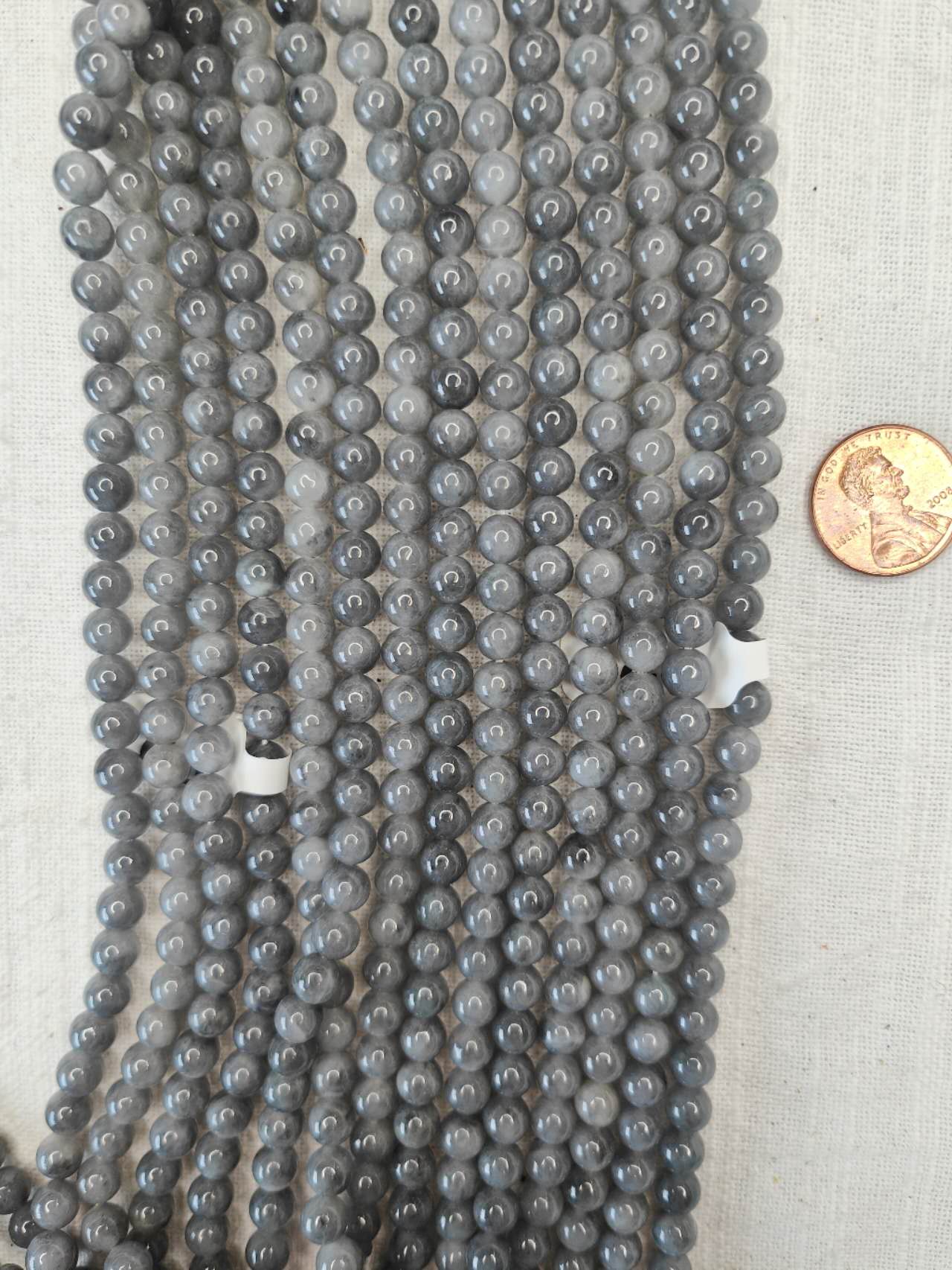 burma grey jade mm round beads AAA grade 15.5"strand