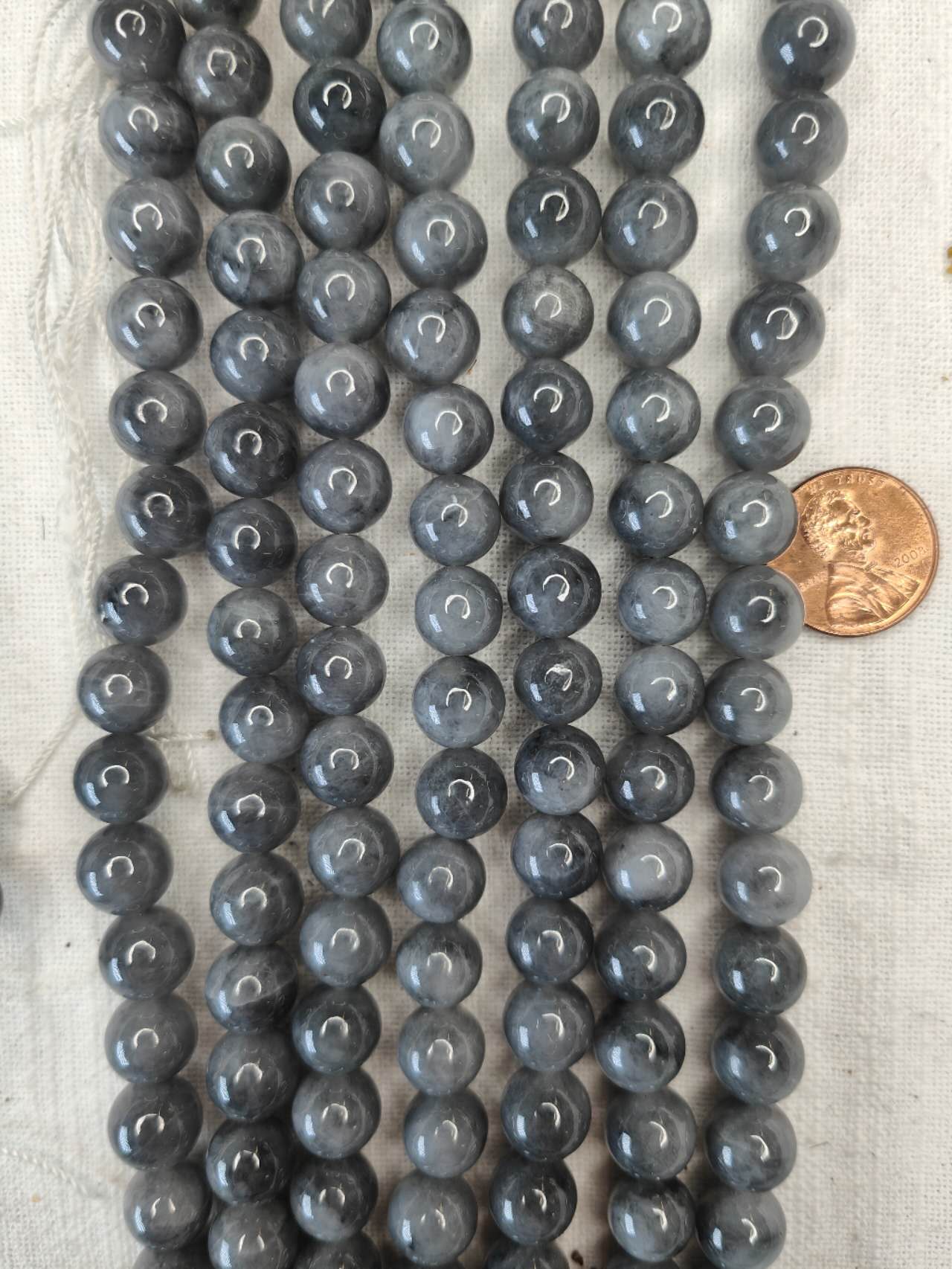 burma grey jade 10mm round beads AAA grade 15.5"strand