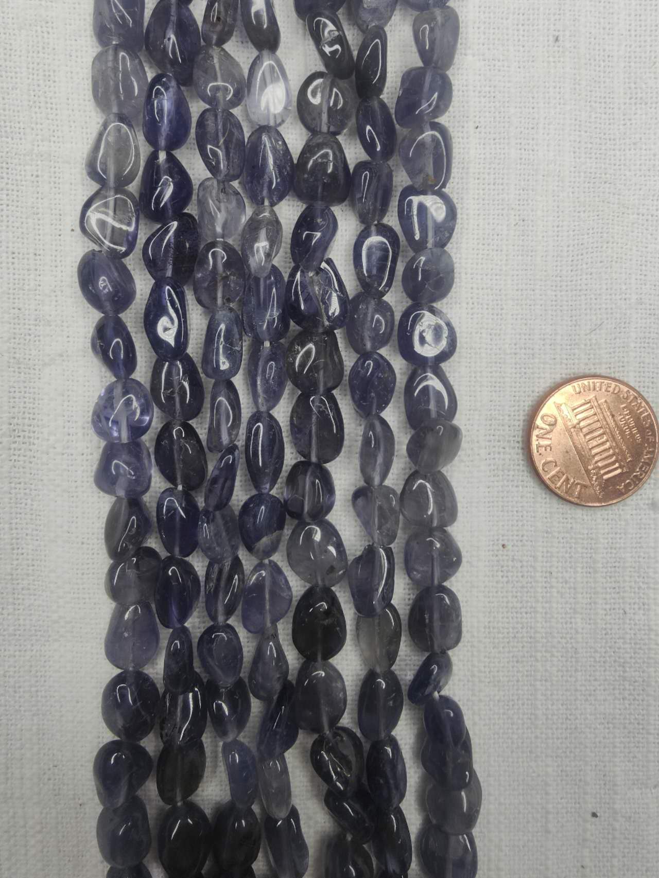 Iolite 8mmx10mm nugget beads free form shape beads 15.5"strand