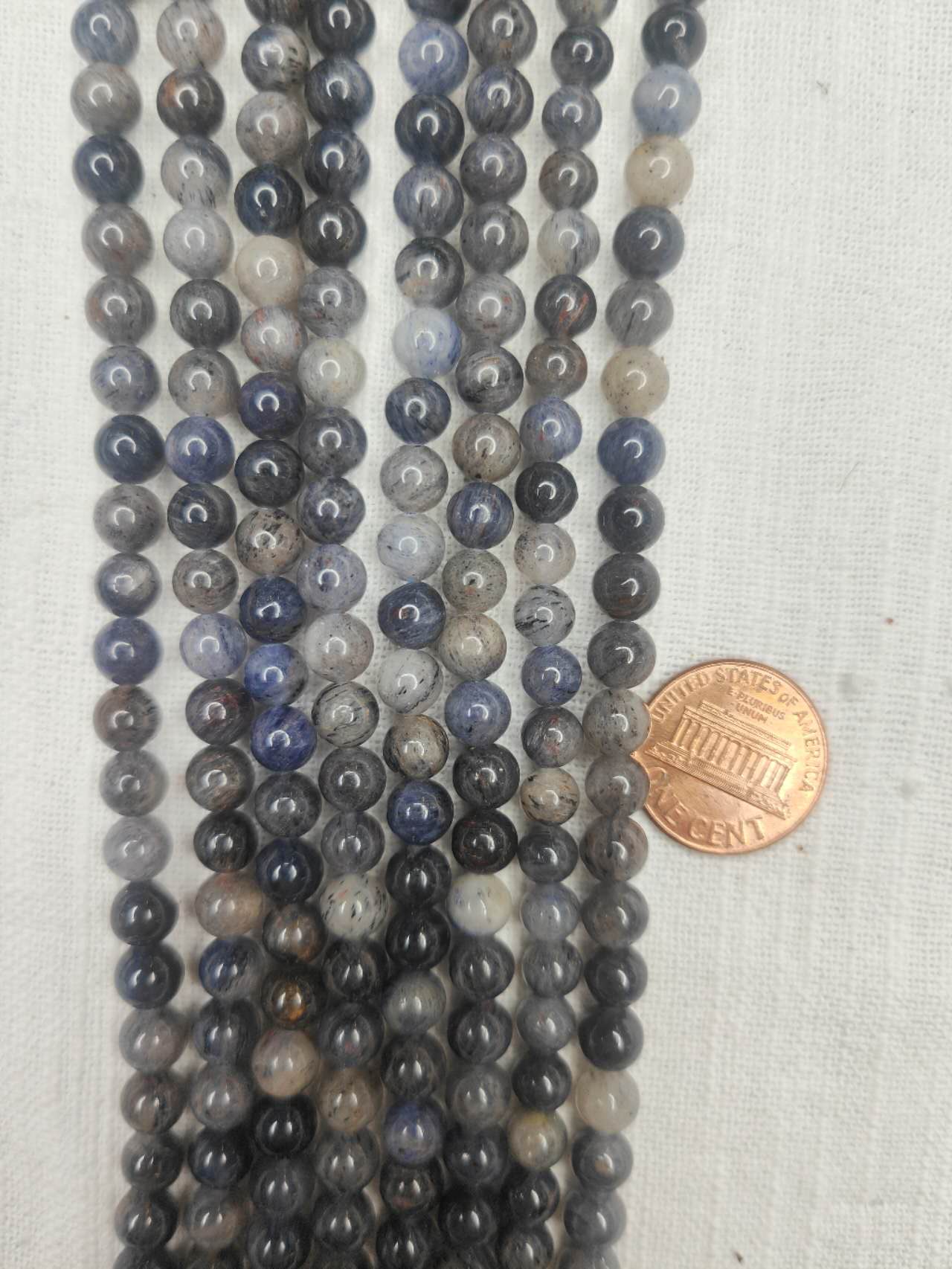 Iolite 6mm round beads 15.5"strand
