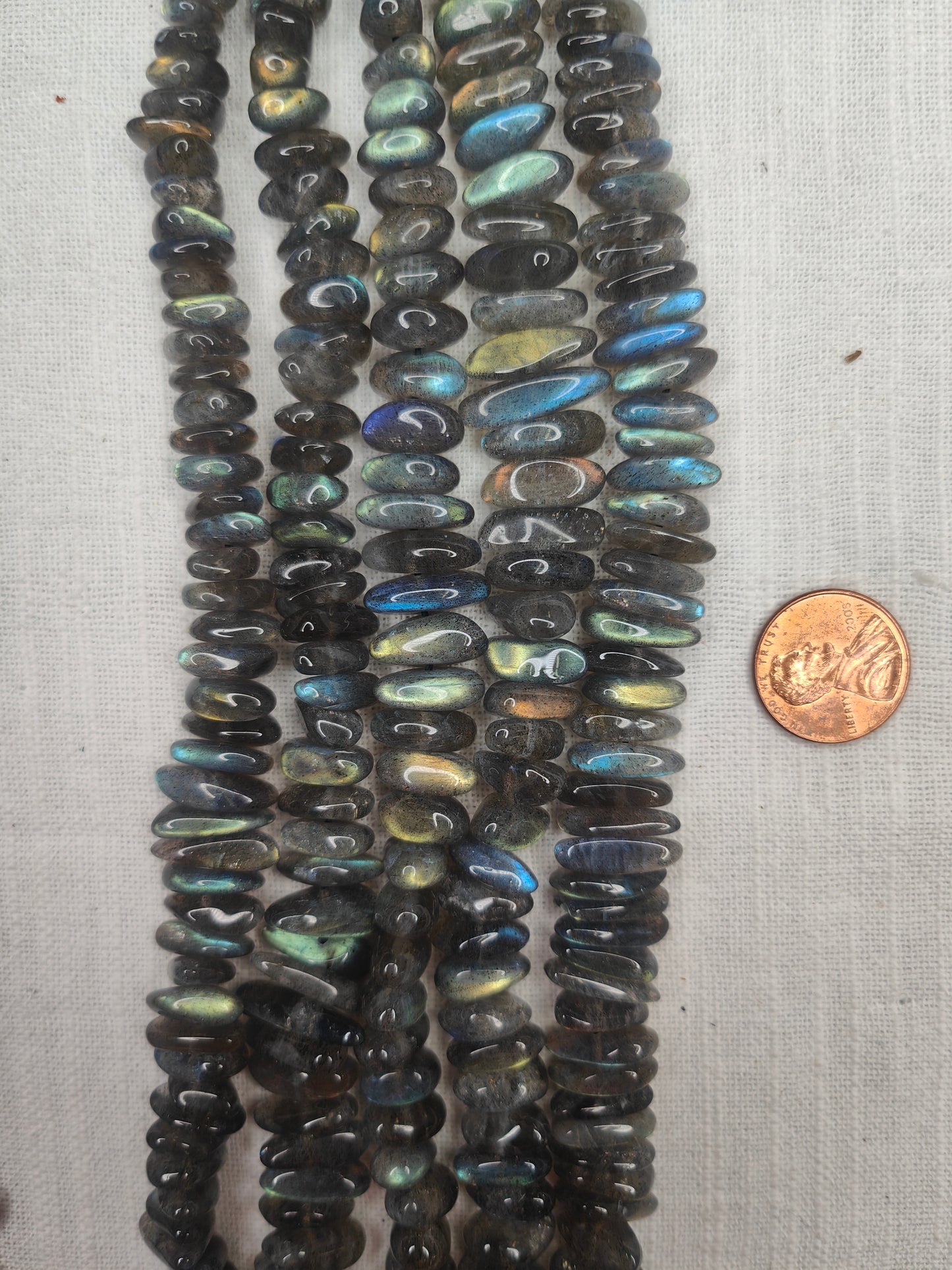 labradorite from 4mmx10mm to 6mmx16mm graduate nugget free form shape beads AAA grade 15.5"strand