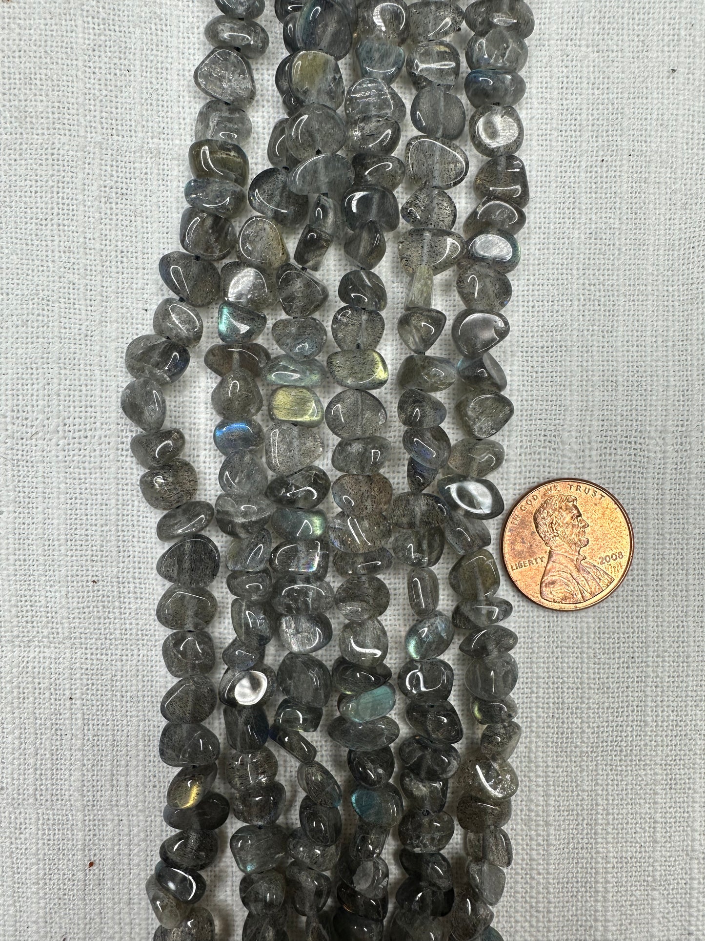 labradorite 6mmx8mm nugget free form shape beads AAA grade 15.5"strand