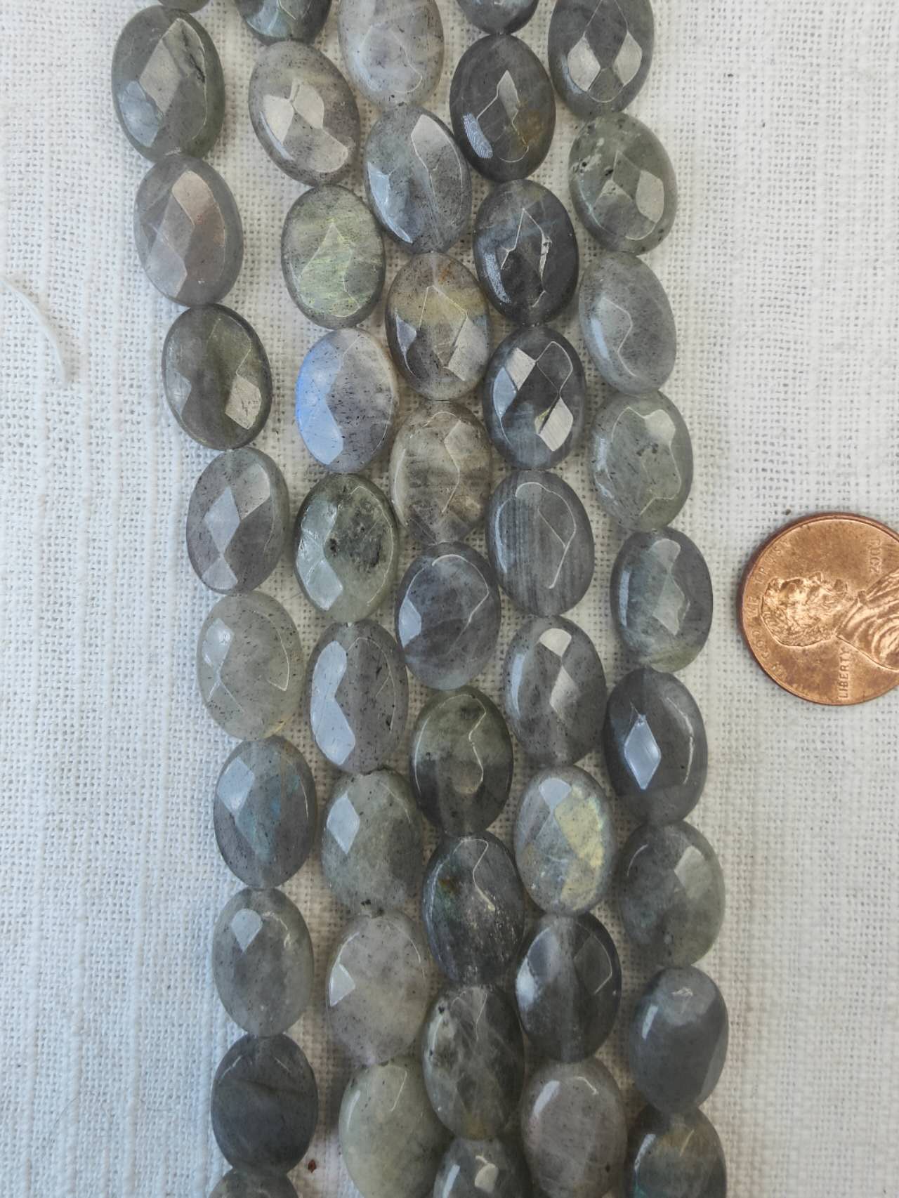 labradorite 10mmx14mm oval shape  faceted AAA grade 15.5"strand