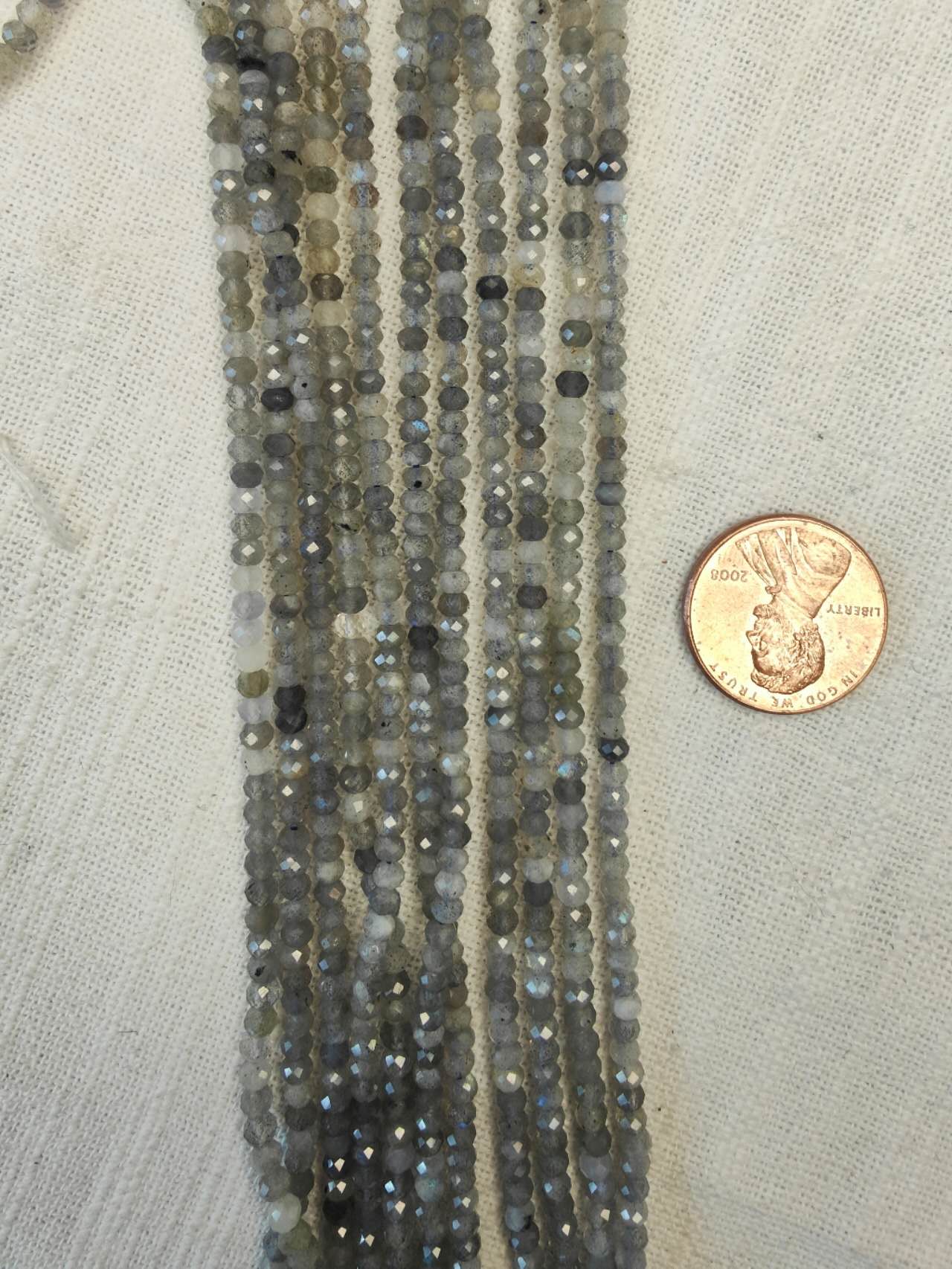 labradorite 2mmx3mm rondelle faceted AAA grade 15.5"strand