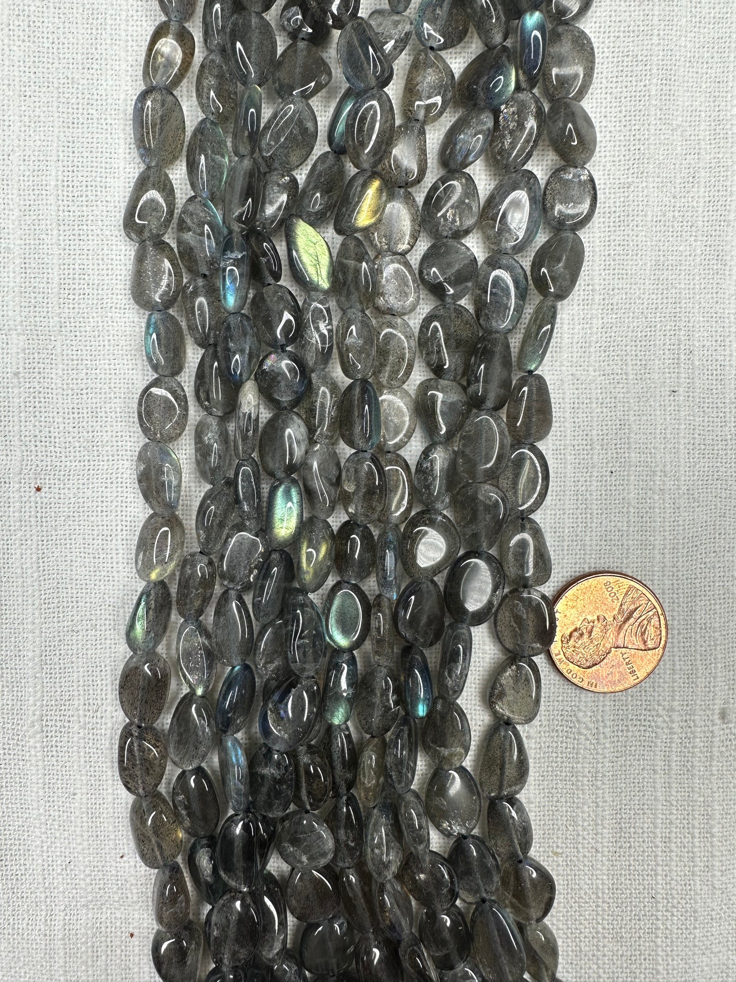 labradorite 8mmx12mm nugget free form shape beads AAA grade 15.5"strand