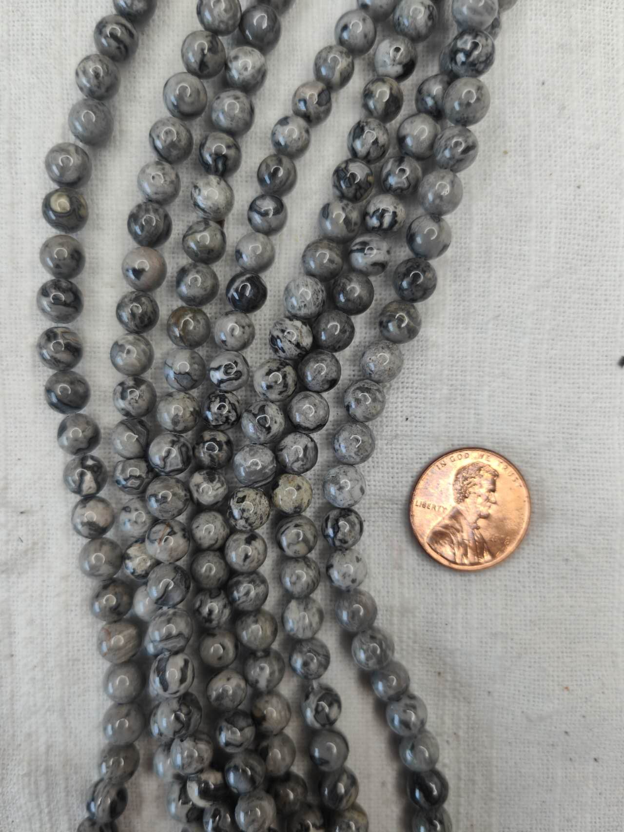 map jasper 6mm round beads 15.5"strand