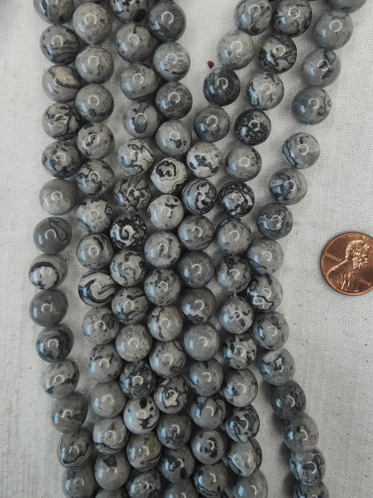 map jasper 10mm round beads 15.5"strand