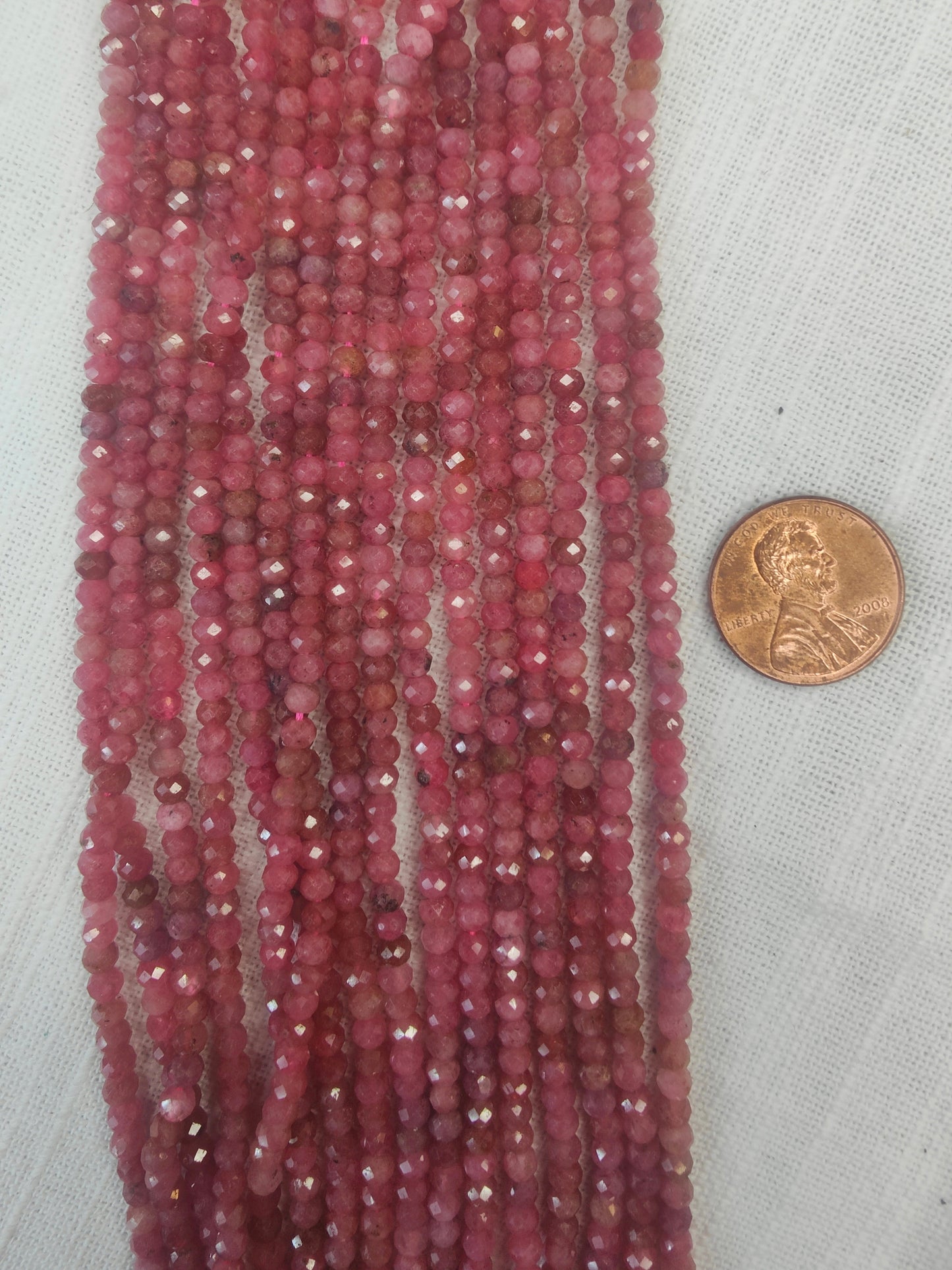 rhodonite 3mmX4mm rondelle shape AAA grade faceted 15.5"strand