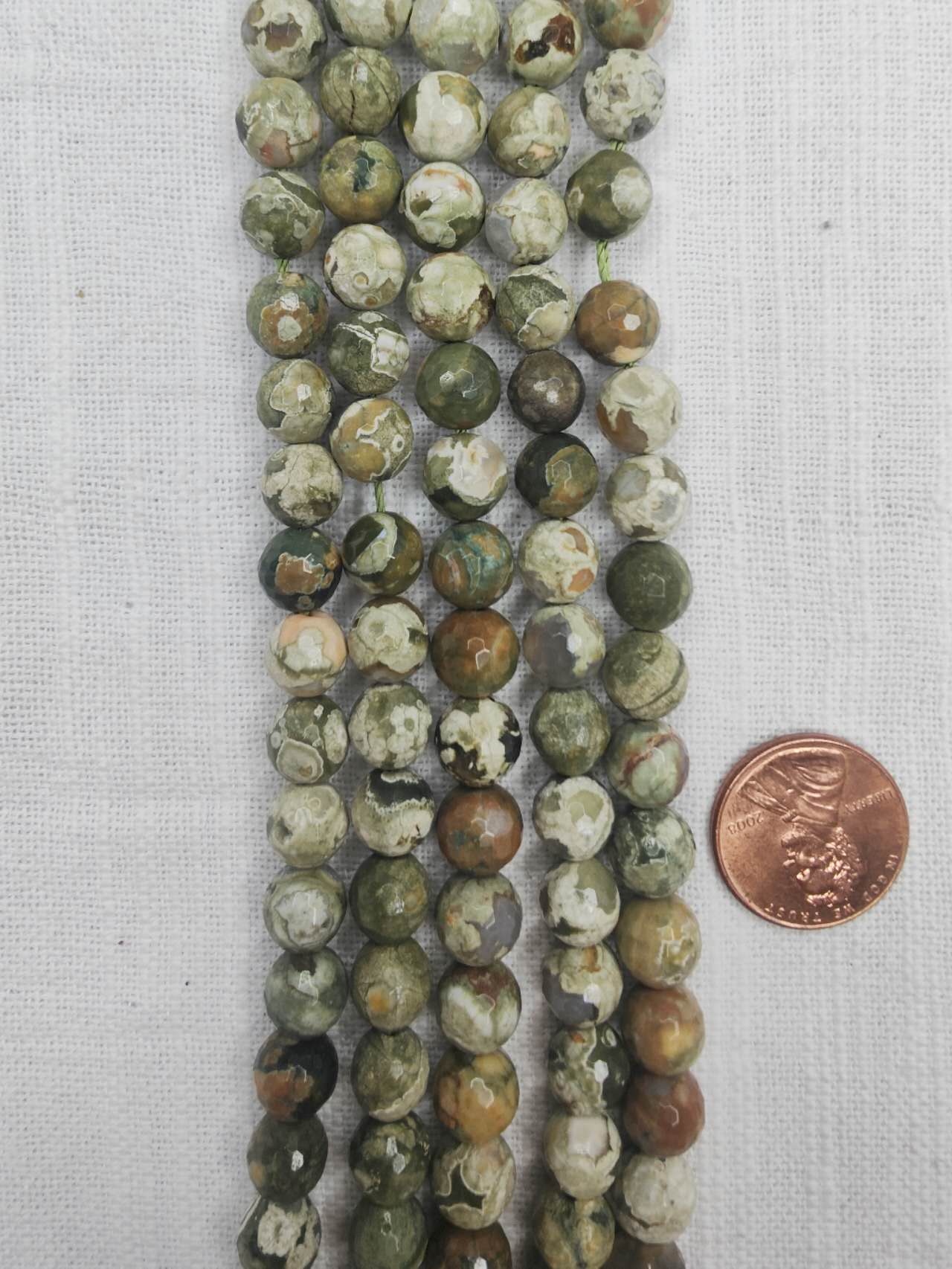 Rainforest Jasper Rhyolite 8mm round beads faceted 15.5"strand