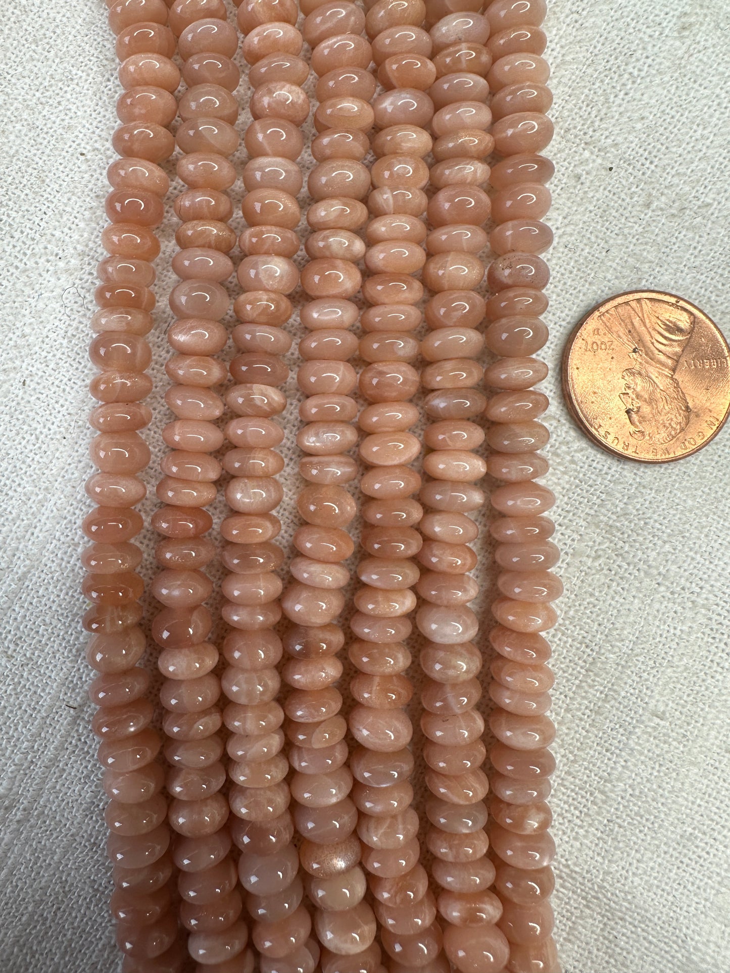 tanzania sunstone 4mmx6.5mm rondelle beads 15.5"strand