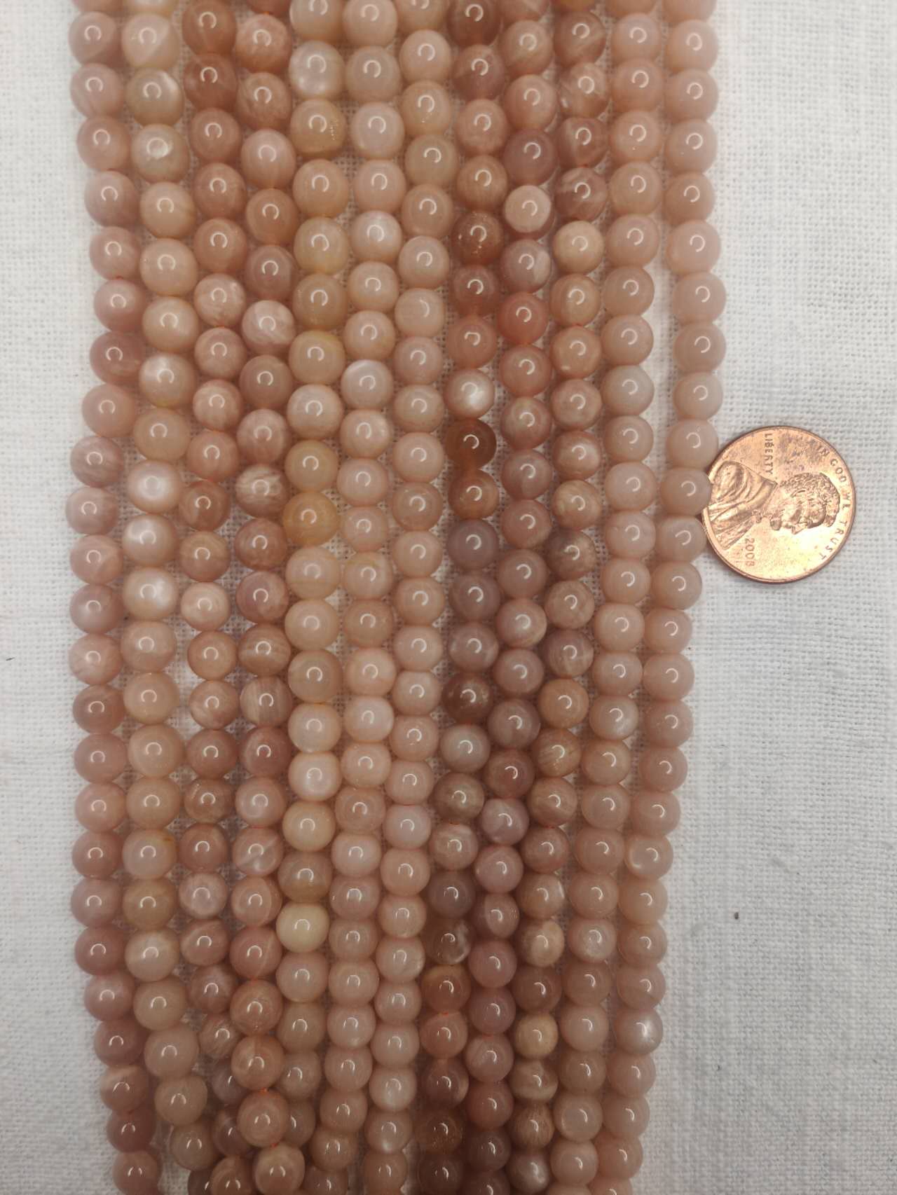 sunstone 6mm round beads 15.5"strand