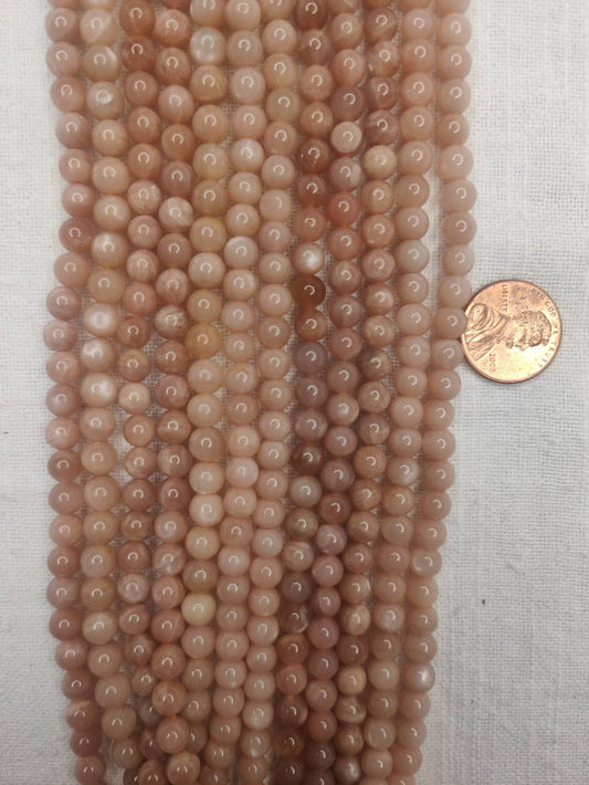 sunstone 6mm round beads 15.5"strand