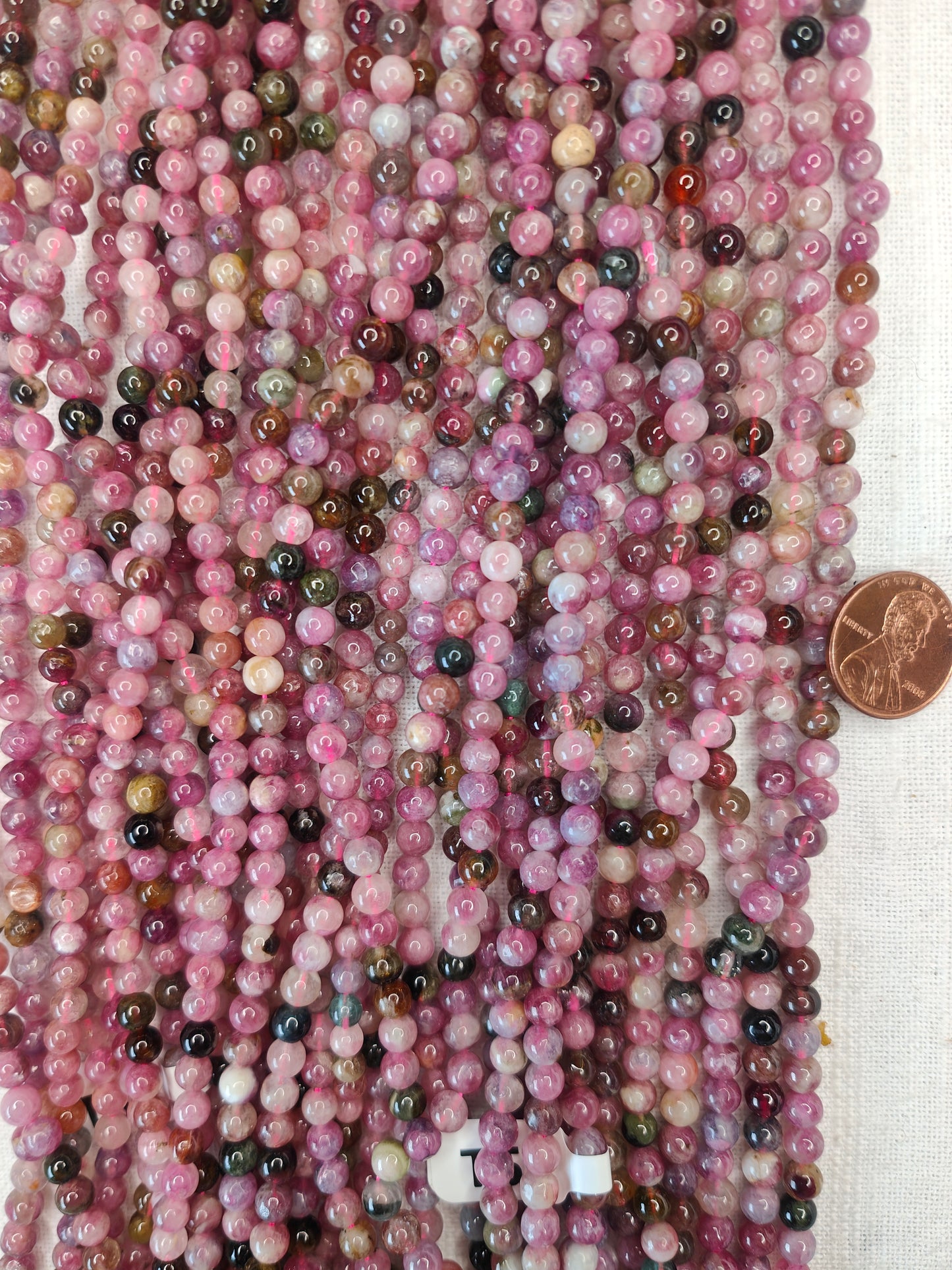 watermelon tourmaline 5.5mm round beads  15.5"strand