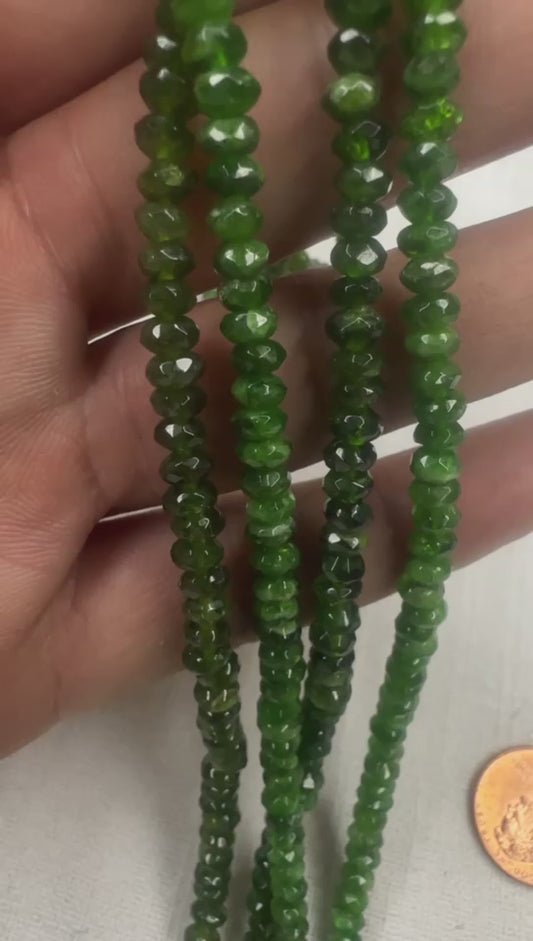 Chrome Diopside 5mm x 8mm rondelle faceted shape 15.5"strand