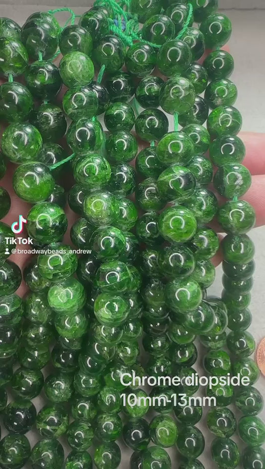 chrome diopside AAA grade 10mm 12mm 13mm 16"strand