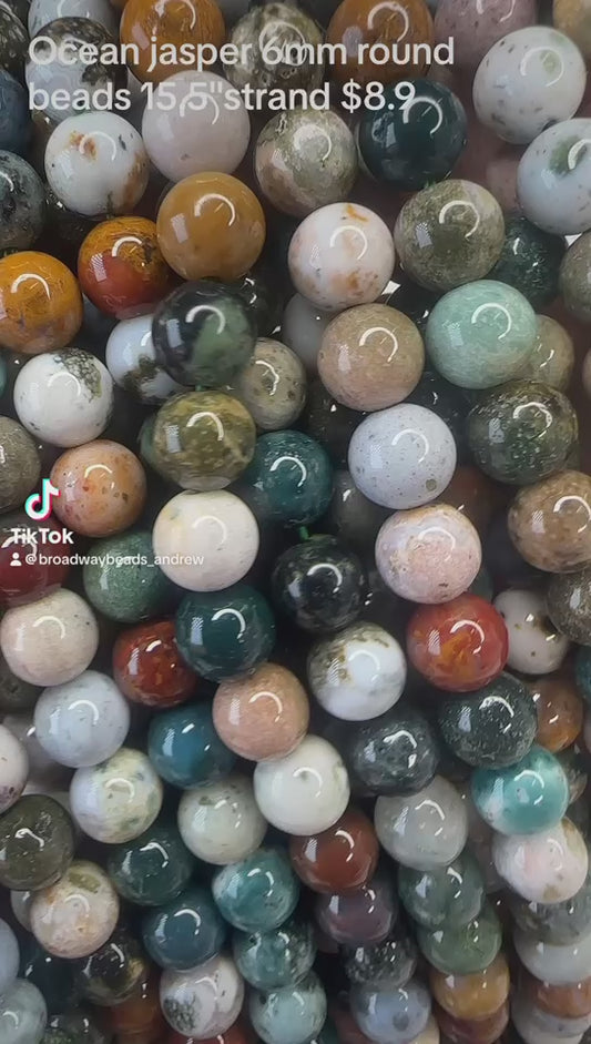 Ocean jasper 6mm round beads 15.5"strand