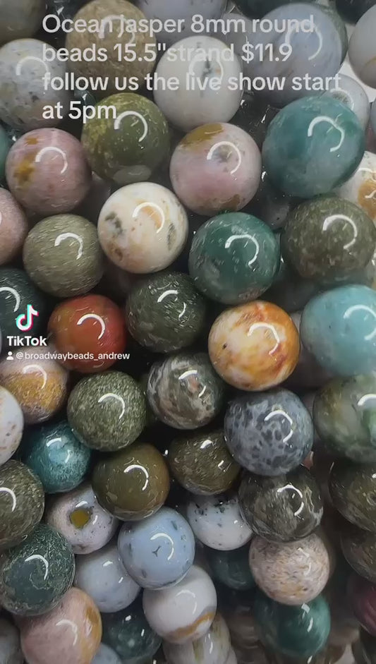 Ocean jasper 8mm round beads 15.5"strand