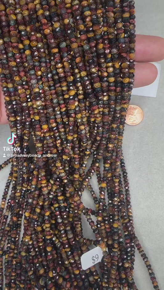 tiger's eye faceted rondelle bead 15"Strand - 3 mm x 6mm