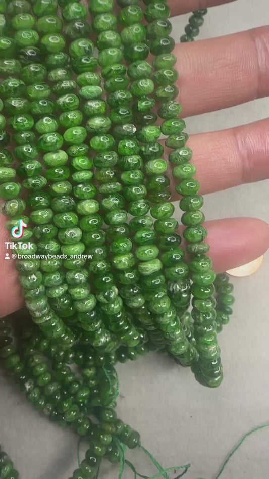 Chrome Diopside 4mm x 6.5mm rondelle beads 15.5"strand