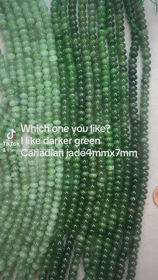 canadian jade 4mmx7mm rondelle AAA grade 16"strand